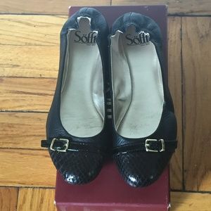 Sofft Black Ballet Snake Flats 'Maybell'  Size: 6